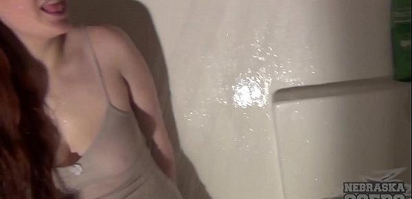  ruby getting clean naked and spreading her pussy lips in the shower